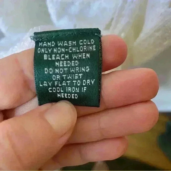 Lauren by Ralph Lauren White Crochet Linen & Cotton Cardigan, Size Large cottage - Picture 10 of 14